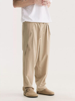 Pleated Straight-Leg Pants